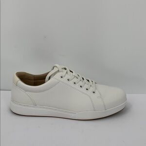 ABEO Encore lace sneaker shoe white leather tie comfort footbed platform women 8